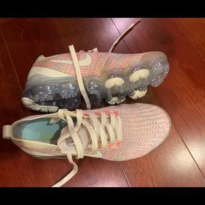 Pink and White Nike Vapormax